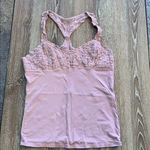 Lilac Racerback Lace Tank from AEO